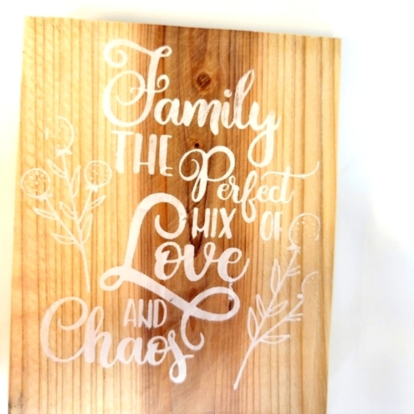 Family the perfect mix of love and chaos table art wall hanging farmhouse decor - Picture 1 of 4